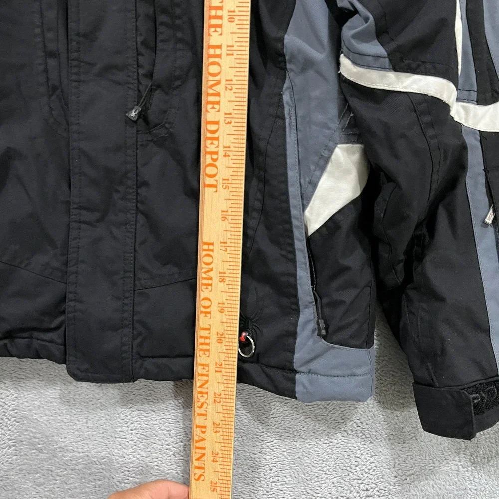 Vintage‎ Spyder Ski XT Jacket Youth 12 Insulated Black Gray Retro 90s Waterproof